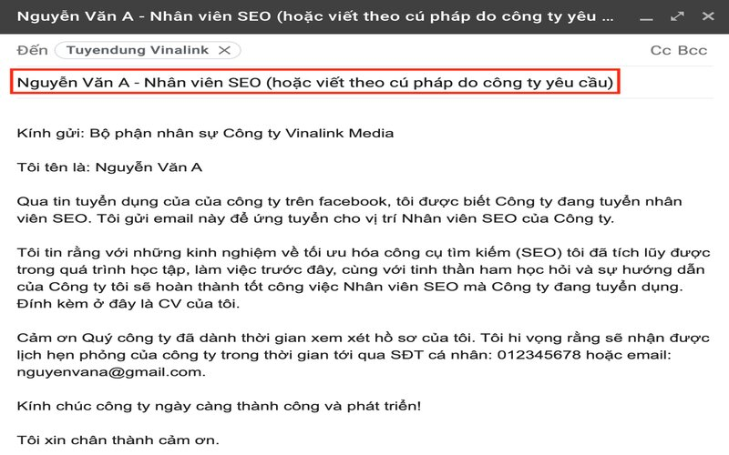 Tối ưu từ khóa để dễ tìm kiếm và lọc email